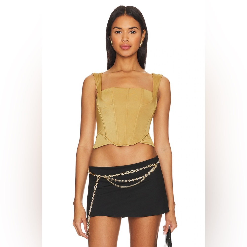 We Are HAH Bustier Free People Knock Out Top Tan Shroom